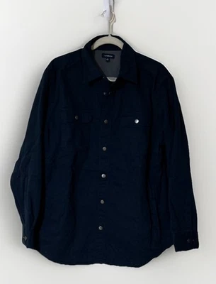 Men's Croft & Barrow Button-up Fleece Lined Jacket Navy Blue Size L - Image 1 of 3