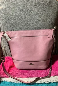 Coach Paxton Borsone Tulipano Crossgrain Pelle Zip Hobo Catena Tracolla - Foto 1 di 8