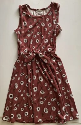 Vestido de Verano Estampado Margarita Acanalado Sin Mangas Niñas NIÑOS Talla 6-7 Foto 1 de 3