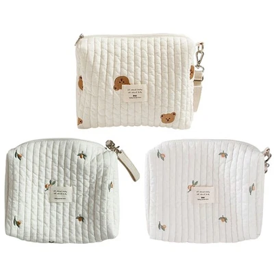 Linda bolsa de pañales de algodón bolsa organizadora bolsas de algodón cremallera bastante buena Foto 1 de 4