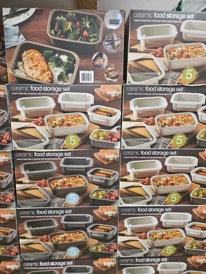 Safdie & Co 10-piece Ceramic Food Storage Set with Lids