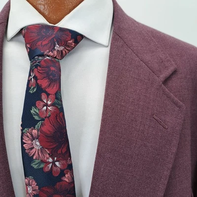 Chaqueta Blazer Stafford Para Hombres 48XL Mezcla Lana Púrpura Foto 1 de 4