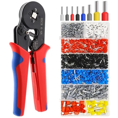 Sertissage Embout Embout de Cablage 1400 Cosses 05-10mm² Pince à Sertir Kit O... - Photo 1/4