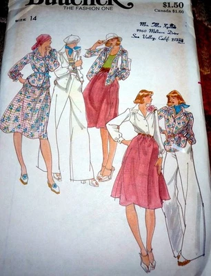*LOVELY VTG 1970s SHIRT SKIRT & PANTS BUTTERICK Sewing Pattern 14/36 FF - Image 1 of 2
