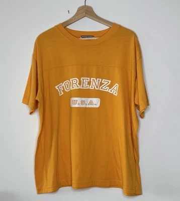 Camiseta de futebol feminina vintage Forenza amarela dourada tamanho único P M G GG - Imagem 1 de 4