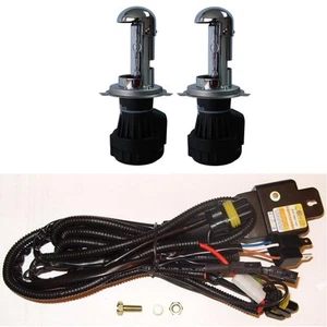 H4 BiXenon Hi/Lo 4300K HID Xenon Light 2 Replacement Bulbs + Harness Loom Wiring - Picture 1 of 1