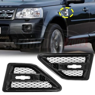Cubierta de parrilla de ventilación de aire de ala de protección lateral para Land Rover Freelander 2 LR2 2006-14 2 piezas Foto 1 de 4