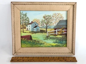 Pintura de paisaje de escena de casa de campo original de Mildred Kachel - Imagen 1 de 7