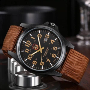 Couple Fashion Nylon strap Analog Quartz Round Wrist Watch Watches Gifts - Picture 1 of 27