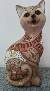 Gilde Dekofigur Katze Musik Notenschlüssel musikalisch 21 cm Spiegelelemente - Bild 1 von 6