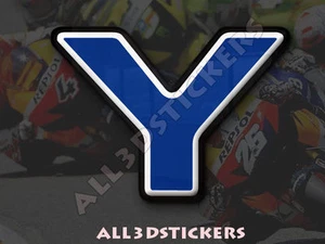 Adesivi Resinati Lettera Y 3D Colore Blu Dimensione 75mm - Picture 1 of 1
