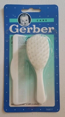 Juego de cepillos y peines Gerber Care vintage nuevos cerdas de nailon 1991  Foto 1 de 4