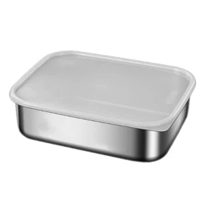 304 Stainless Steel Lunch Box Leak Proof Storage Container with Clear Lid - Picture 1 of 16