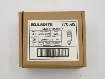 Bulbrite 4.5W Dimmable T4 E11 LED Bulb 16 pack (Upper) - Image 1 of 3