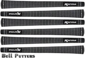 Six (6) Karma Velvet Standard Black/White Golf Grips-Mens/Men's Grip-48 grams - Picture 1 of 2