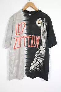 Camiseta Led Zeppelin 1971 Vintage Azul Líquido RARA Tie Dye Años 70 Talla XL - Imagen 1 de 13