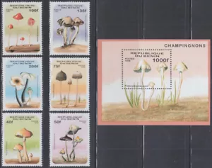 BENIN # Sc # 877-83 CPL MNH JUEGO DE 6 + S/S de VARIOS HONGOS - Imagen 1 de 1
