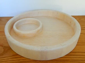 Lovely vintage Dolphin Beechwood chips & dip appetizer tray light wood - Picture 1 of 7