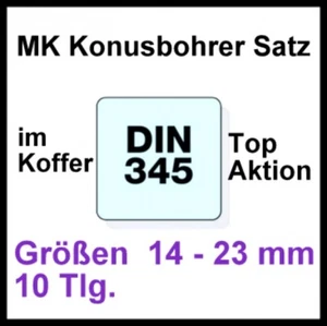 MK DIN 345 Ständerbohrmaschinen Konusbohrer 10 tlg Satz Bohrer Spiralbohrer  ... - Bild 1 von 1