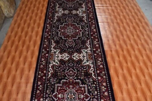 Blue Color Silk Traditional rug 2.6x10 ft Hand-Knotted Oriental Long Runner Rug - Picture 1 of 6