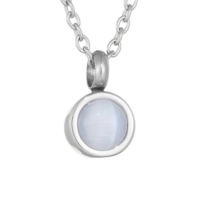 Edelstahl Asche Anhänger Ascheschmuck Urnenkette - silber - Kreis rund grau weiß - Bild 1 von 4