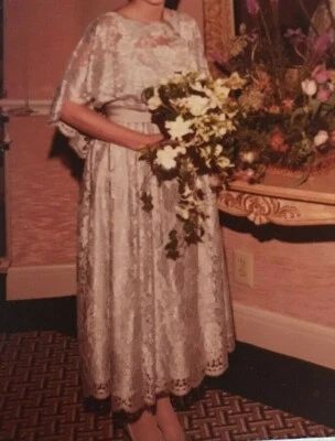 Chantilly Lace Tea Length Dress, Werle of Beverly Hills, Size 8-10 - Image 1 of 4