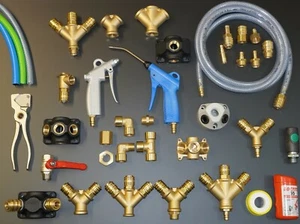 Druckluft Zubehör Verteiler Druckluftkupplung Tülle Stecker Schlauch Y-Stück - Bild 1 von 47