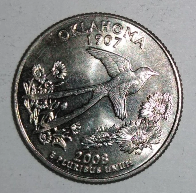 YOU PICK 5 FOR $5 + FREE SHIPPING - 2008 - D Mint -Oklahoma State Quarter - Image 1 of 1