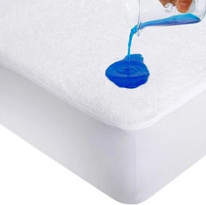 Protector de colchón impermeable de algodón de rizo/mini ahorro de espacio para cuna sábana ajustable. - Imagen 1 de 12