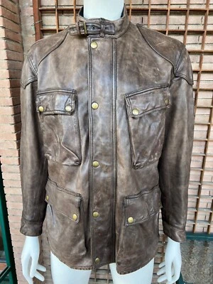 BELSTAFF Heavy Leather Jacket PANTHER 1966 First Serie N°182 Antique Brown M - Image 1 of 4