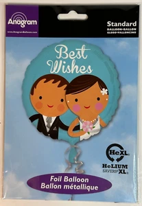 Anagram Wedding Best Wishes Circle Party Foil Balloon 17” New Sealed - Imagen 1 de 3