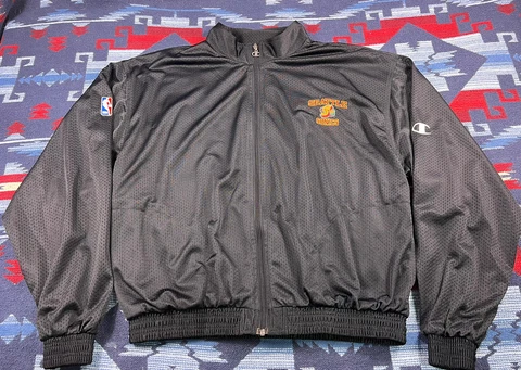 vtg 90s Seattle Supersonics Champion Warm Up On Court Jacket Coat Sonics Mesh L Cover