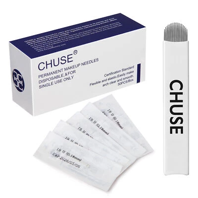 CHUSE Aghi Microblading SPMU Sopracciglia Manuale Tatuaggio Lame 0,18mm-0,25mm 50pz - Immagine 1 di 4