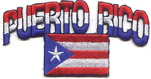 Puerto Rico/Flagge (Bogen) gestickte Aufnäher 4,75"x2,5" zum Aufbügeln - Bild 1 von 1