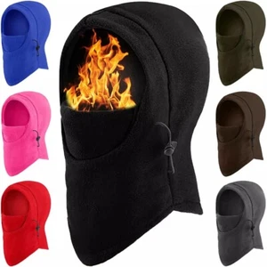 Thermal Winter Balaclava Face Mask Fleece Lined Ski Mask Windproof Neck Gaiter - Picture 1 of 19