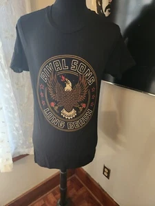 NWOT Rival Sons Long Beach CA Eagle Graphic Print Black Deadstock T Shirt Size M - Picture 1 of 2