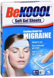 Be Koool Adult Migraine Gel Sheet 4ct - Picture 1 of 2