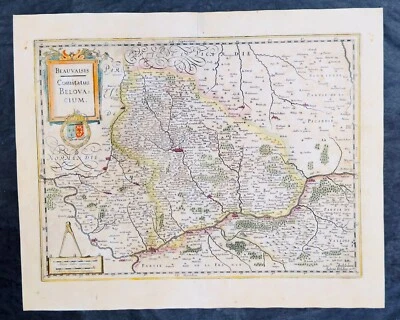 1638 Gerard Mercator & Henricus Hondius Antique Map of Beauvais Region, France - Image 1 of 4