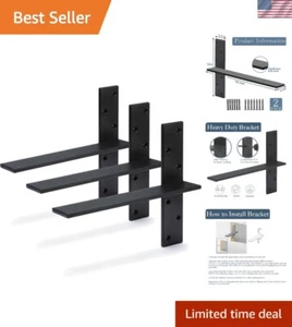 Versatile 3 Pack Floating Brackets - 18” Wall Supports for Bars, Vanities & More - Picture 1 of 9