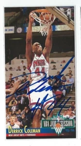 Derrick Coleman Signed 1993/94 Fleer NBA Jam Session Card #139 - Picture 1 of 1