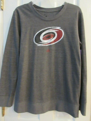 NHL Carolina Hurricanes Women's (Medium) Comfy Crew Long Sleeve, Gray Brand New Cover
