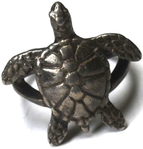 Sterling Silver Kabana Turtle Tortoise Ring 22mm Size 6 - Picture 1 of 3