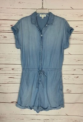 Cloth & Stone Anthropologie Women's S Small Blue Tencel Chambray Shorts Romper - Image 1 of 4