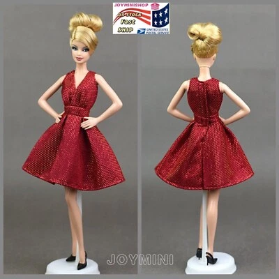 Vestido para muñeca de moda de 11,5"" vestido largo para Nuface FR moda realeza piedra de seda Foto 1 de 4