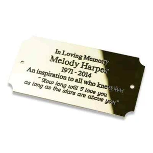 Solid Brass Plaques - Engraved Plates 12 sizes plain back or screw fittings - Picture 1 of 6
