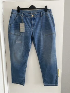 Oasis Ladies Carpenter Sophie Mid Rise Boyfriend Jeans Blue Size 18 New+Tag - Picture 1 of 14
