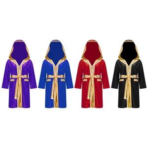Boys Boxing Costume Cosplay Boxer Cloak for Kids Metallic Hooded Costume - Picture 1 of 67