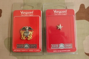 USN NAVY O-7 RDML RANK OFFICER GARRISON CAP BADGE & DEVICE REDUCED SIZE MINI HR - Picture 1 of 9