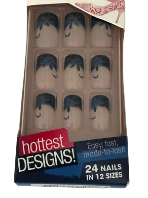 KISS BROADWAY FASHION EXPRESS NAILS BLUE SPARKLE DESIGN BCD04 - Image 1 of 2