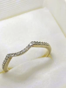 10k Yellow Gold, Diamond Contour Shared Prong Anniversary Wedding Band Ring - Picture 1 of 12
